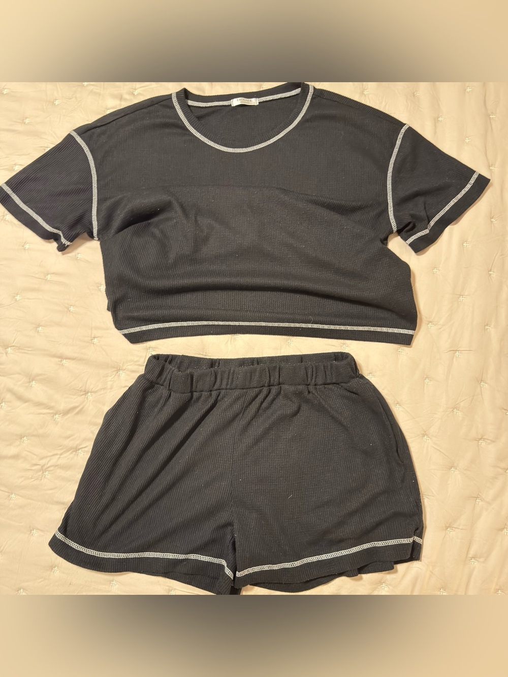 Black Waffle Lounge Set Size L